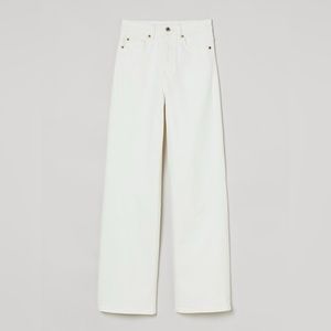 H&M High Rise Wide Leg Jeans in White